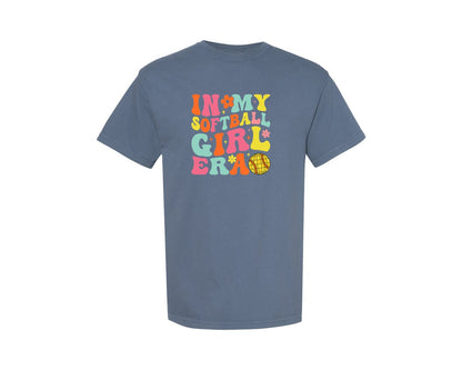 brand:Comfort Colors|color:Blue Jean|In My Softball Girl Era T Shirt Graphic T-Shirt