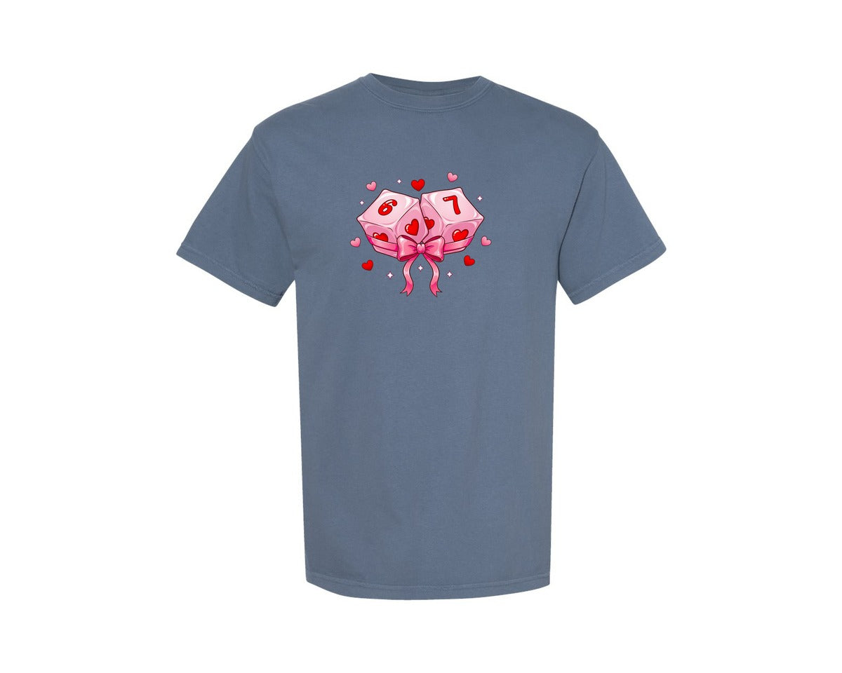 brand:Comfort Colors|color:Blue Jean|Viral 67 Valentine Dice Gift Meme Graphic T-Shirt