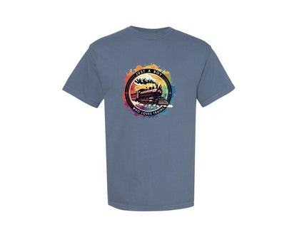 brand:Comfort Colors|color:Blue Jean|Just A Boy Who Loves Trains Graphic T-Shirt
