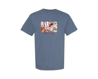 brand:Comfort Colors|color:Blue Jean|Baseball Game Day Brushstroke Shirt Graphic T-Shirt