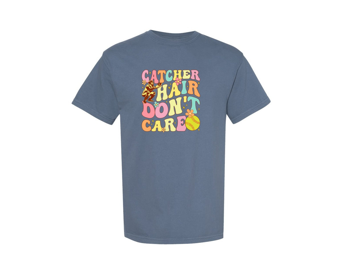 brand:Comfort Colors|color:Blue Jean|Cather Hair Dont Care T Shirt Graphic T-Shirt