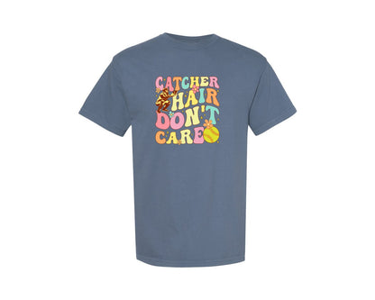 brand:Comfort Colors|color:Blue Jean|Cather Hair Dont Care T Shirt Graphic T-Shirt