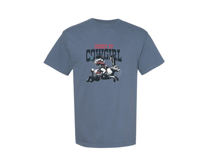 brand:Comfort Colors|color:Blue Jean|Bunny Up Cowgirl Easter Egg Shirt Graphic T-Shirt