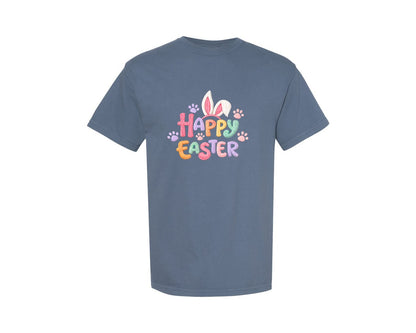 brand:Comfort Colors|color:Blue Jean|Happy Easter Easter Bunny 8 Graphic T-Shirt