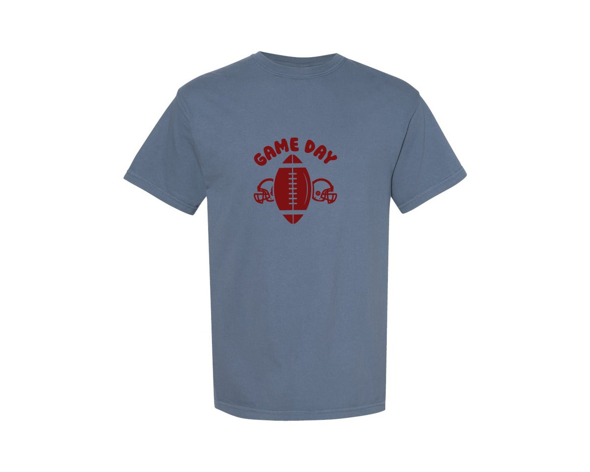 brand:Comfort Colors|color:Blue Jean|Game Day Football Tshirt Graphic T-Shirt