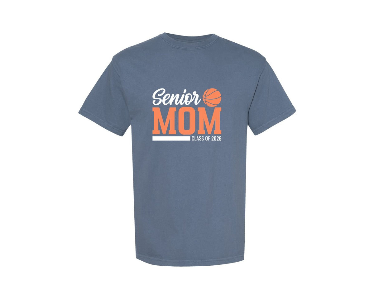 brand:Comfort Colors|color:Blue Jean|Senior Mom Basketball Class 2026 Graphic T-Shirt