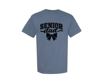 brand:Comfort Colors|color:Blue Jean|Senior Dad Bow Cheer Graphic Graphic T-Shirt