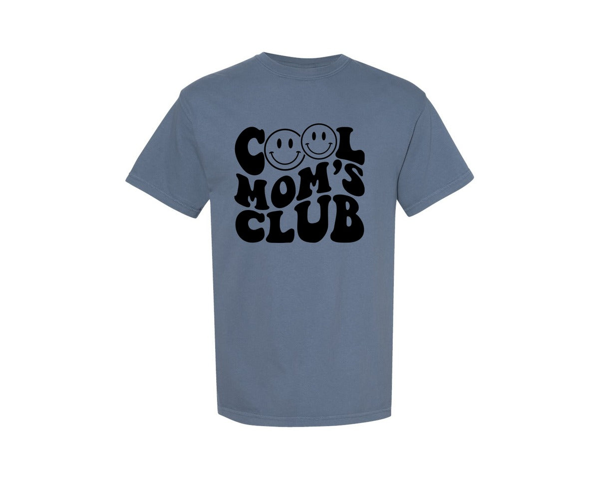 brand:Comfort Colors|color:Blue Jean|Cool Moms Club Wavy 2 Graphic T-Shirt