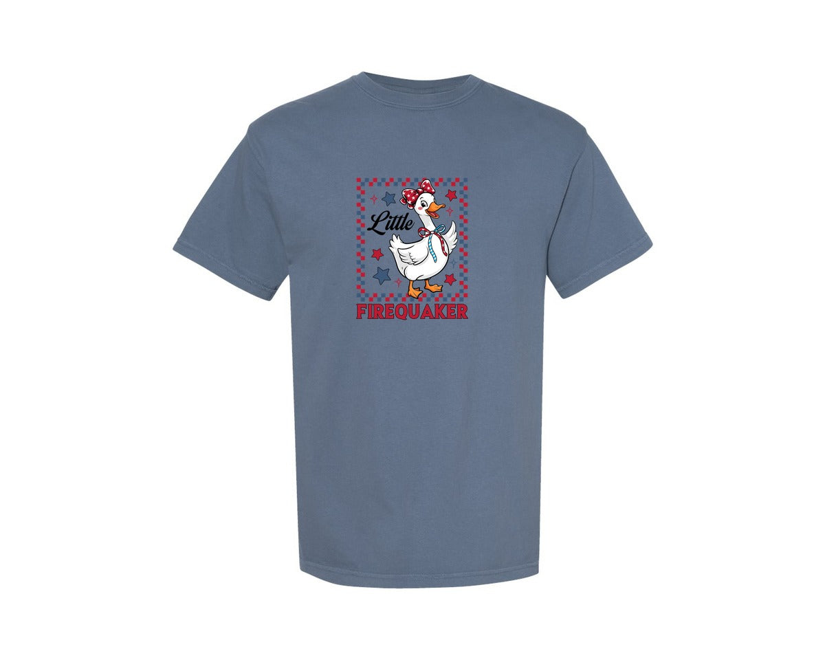 brand:Comfort Colors|color:Blue Jean|Matching Girl Boy 4Th Of July Goose Graphic T-Shirt