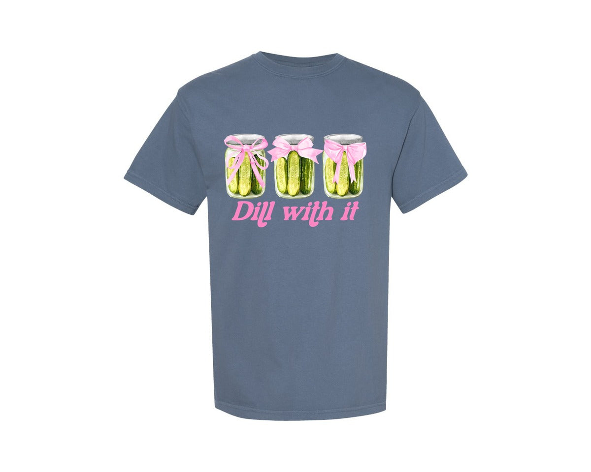 brand:Comfort Colors|color:Blue Jean|Coquette Dill With It Funny Graphic T-Shirt