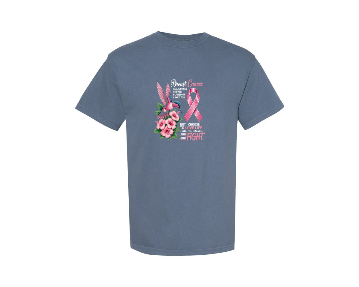 brand:Comfort Colors|color:Blue Jean|Inspirational Breast Cancer Awareness Pn Graphic T-Shirt
