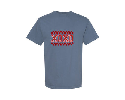 brand:Comfort Colors|color:Blue Jean|Xoxo Yarn Valentines Day Graphic T-Shirt