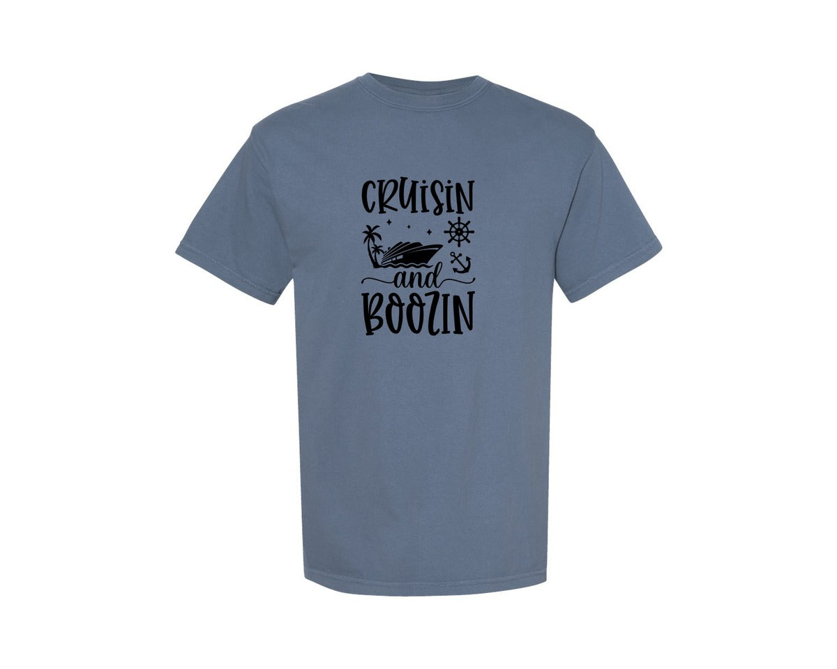 brand:Comfort Colors|color:Blue Jean|Cruisin And Boozin 2 2 Graphic T-Shirt