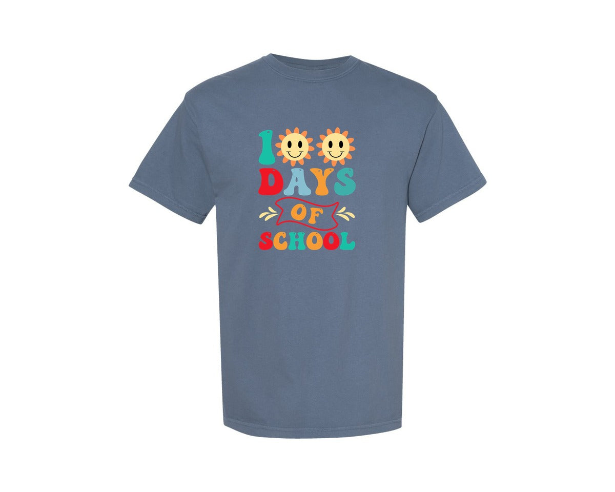 brand:Comfort Colors|color:Blue Jean|100 Days Of School 93 Graphic T-Shirt