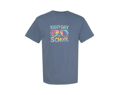brand:Comfort Colors|color:Blue Jean|100Th Day Of School 7 Graphic T-Shirt