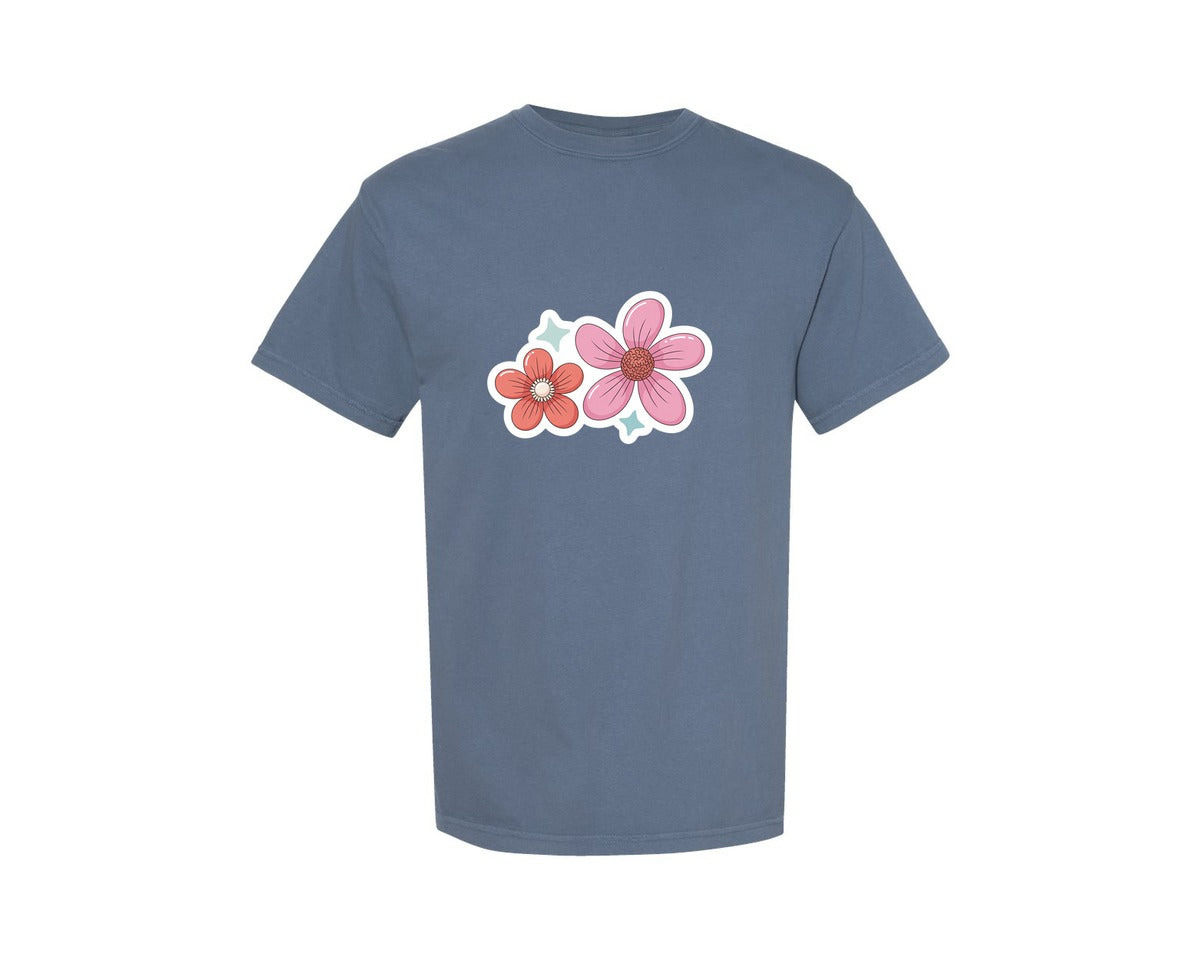 brand:Comfort Colors|color:Blue Jean|Cute Floral Printable Stickers 2 Graphic T-Shirt