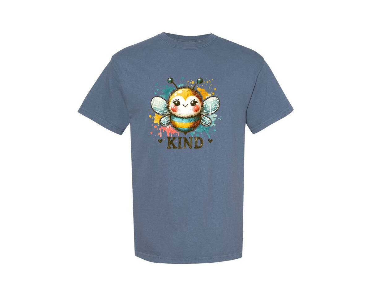 brand:Comfort Colors|color:Blue Jean|Retro Bee Kind Vintage Be Kind Graphic T-Shirt