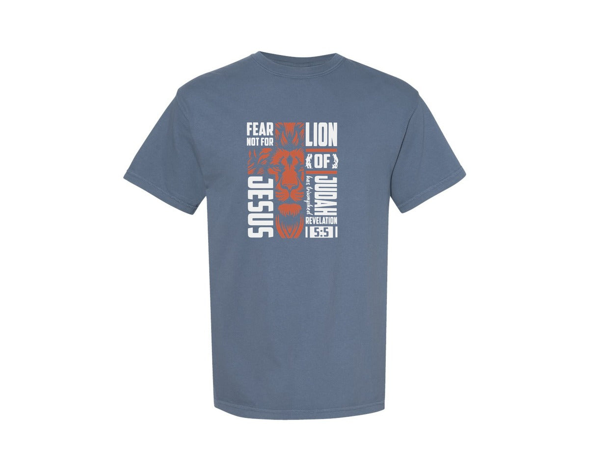 brand:Comfort Colors|color:Blue Jean|Jesus Lion Lion God Graphic T-Shirt