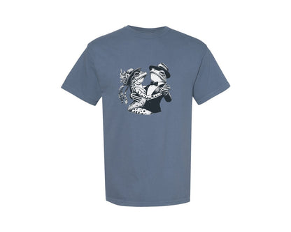 brand:Comfort Colors|color:Blue Jean|Frogs Couple Tango Dancing 90S Retro Graphic T-Shirt