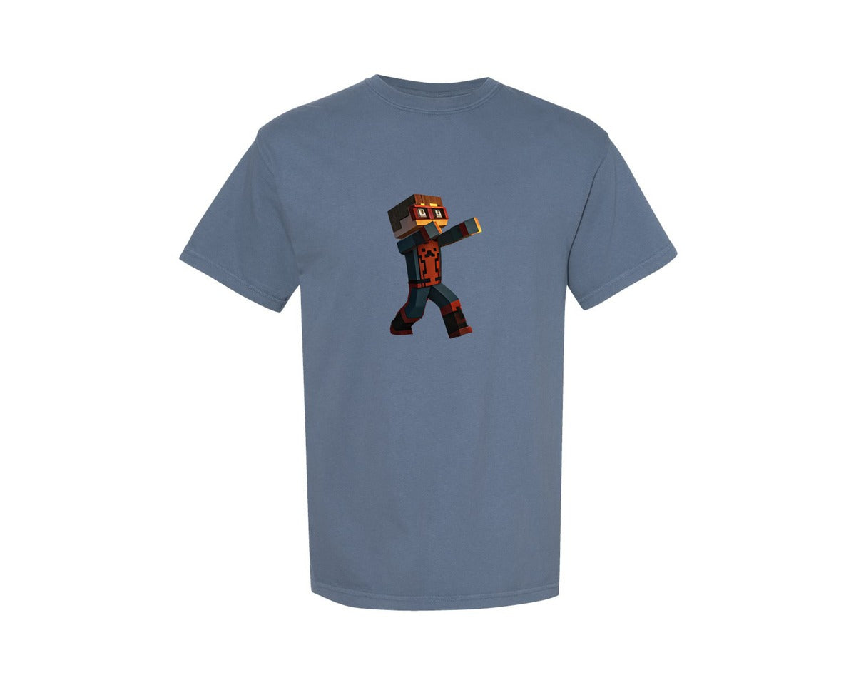 brand:Comfort Colors|color:Blue Jean|Minecraft Boy Dabbing Halloween 11 Graphic T-Shirt