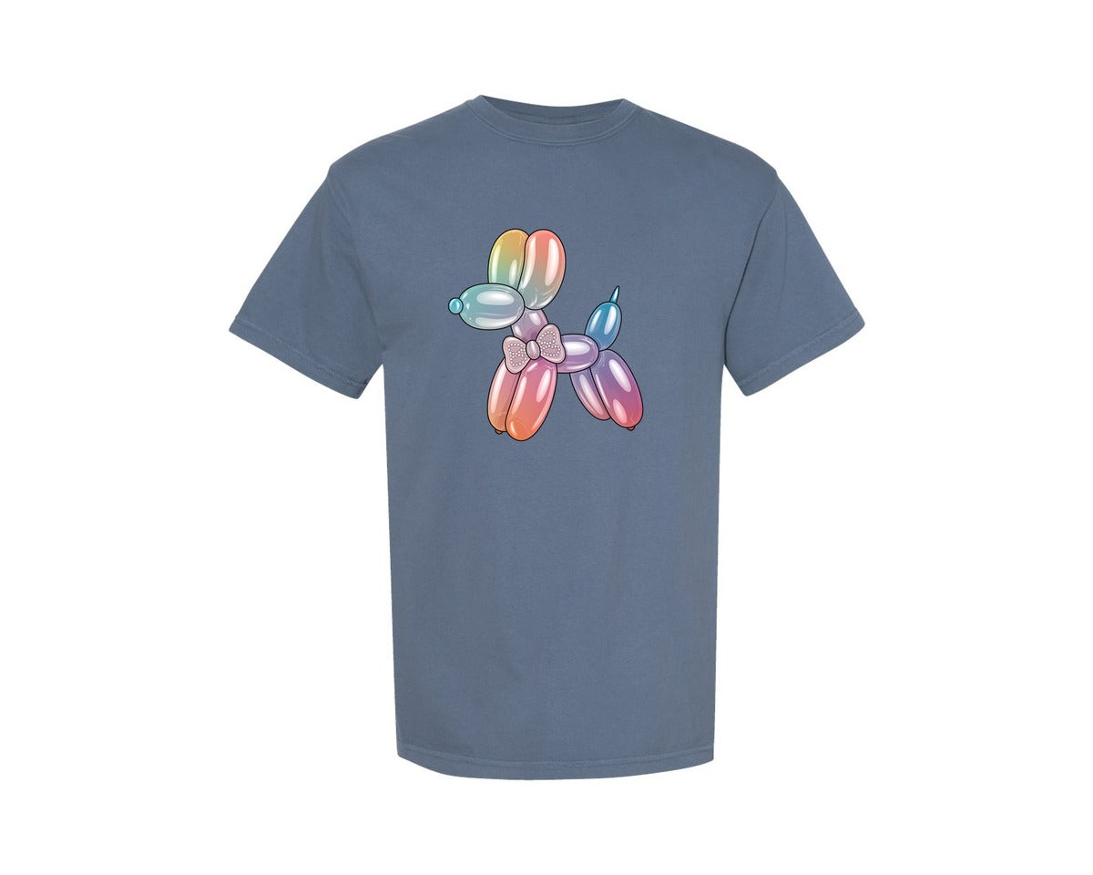 brand:Comfort Colors|color:Blue Jean|Glam Balloon Dog 4 Graphic T-Shirt