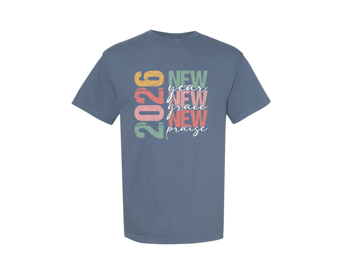 brand:Comfort Colors|color:Blue Jean|Happy New Year 2026 81 Graphic T-Shirt