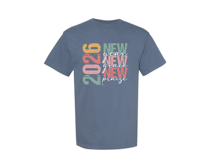brand:Comfort Colors|color:Blue Jean|Happy New Year 2026 81 Graphic T-Shirt