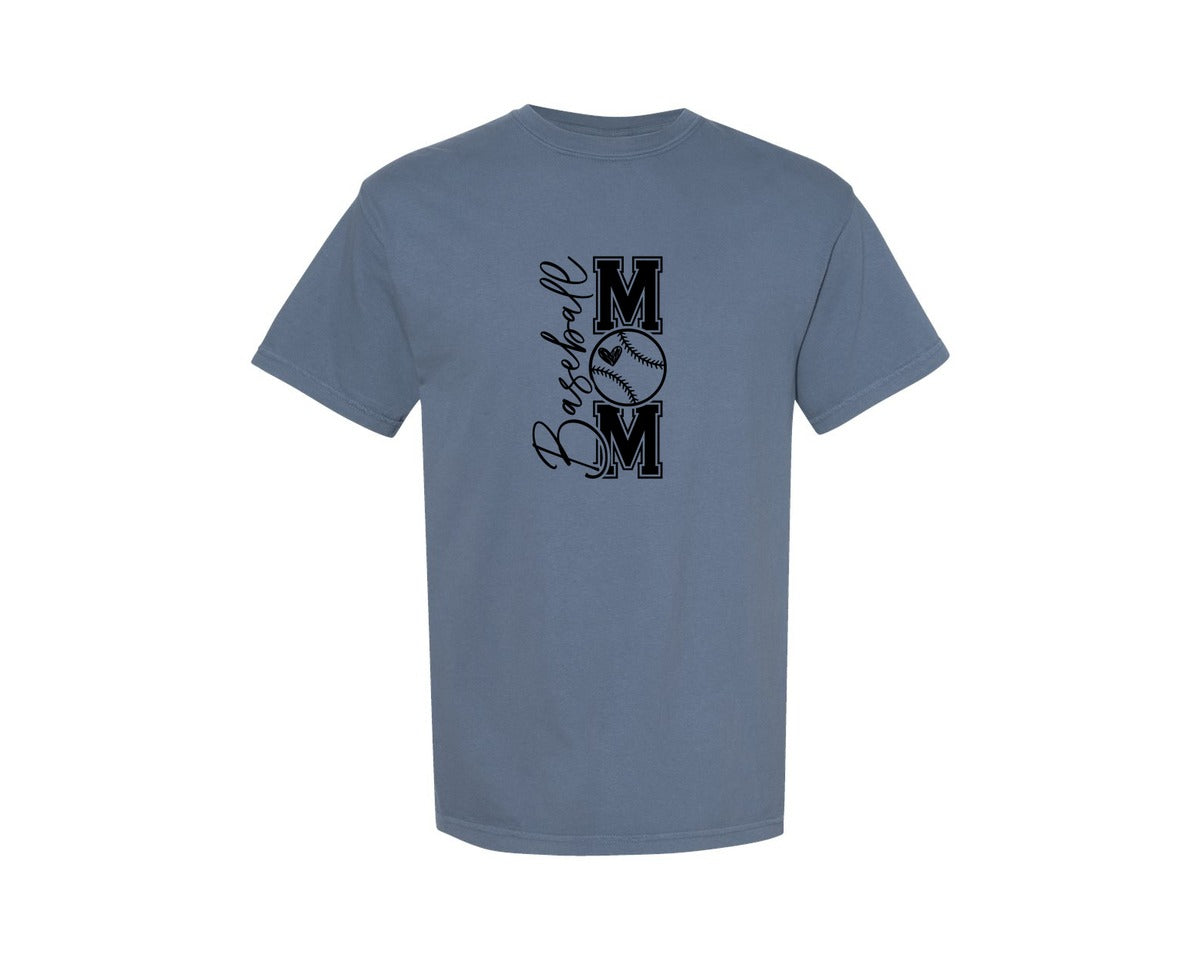 brand:Comfort Colors|color:Blue Jean|Baseball Mom Baseball Mom 2 Graphic T-Shirt