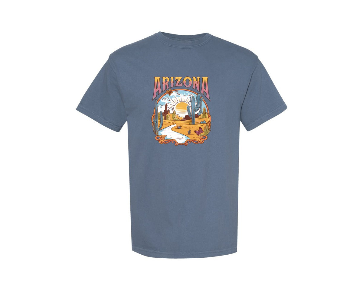brand:Comfort Colors|color:Blue Jean|Arizona Desert Sunset Design Graphic T-Shirt