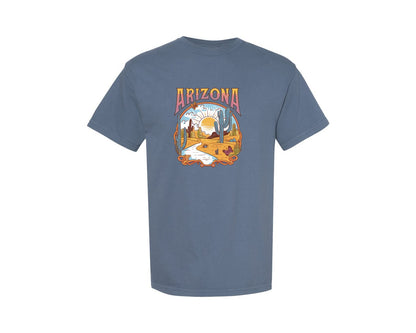 brand:Comfort Colors|color:Blue Jean|Arizona Desert Sunset Design Graphic T-Shirt