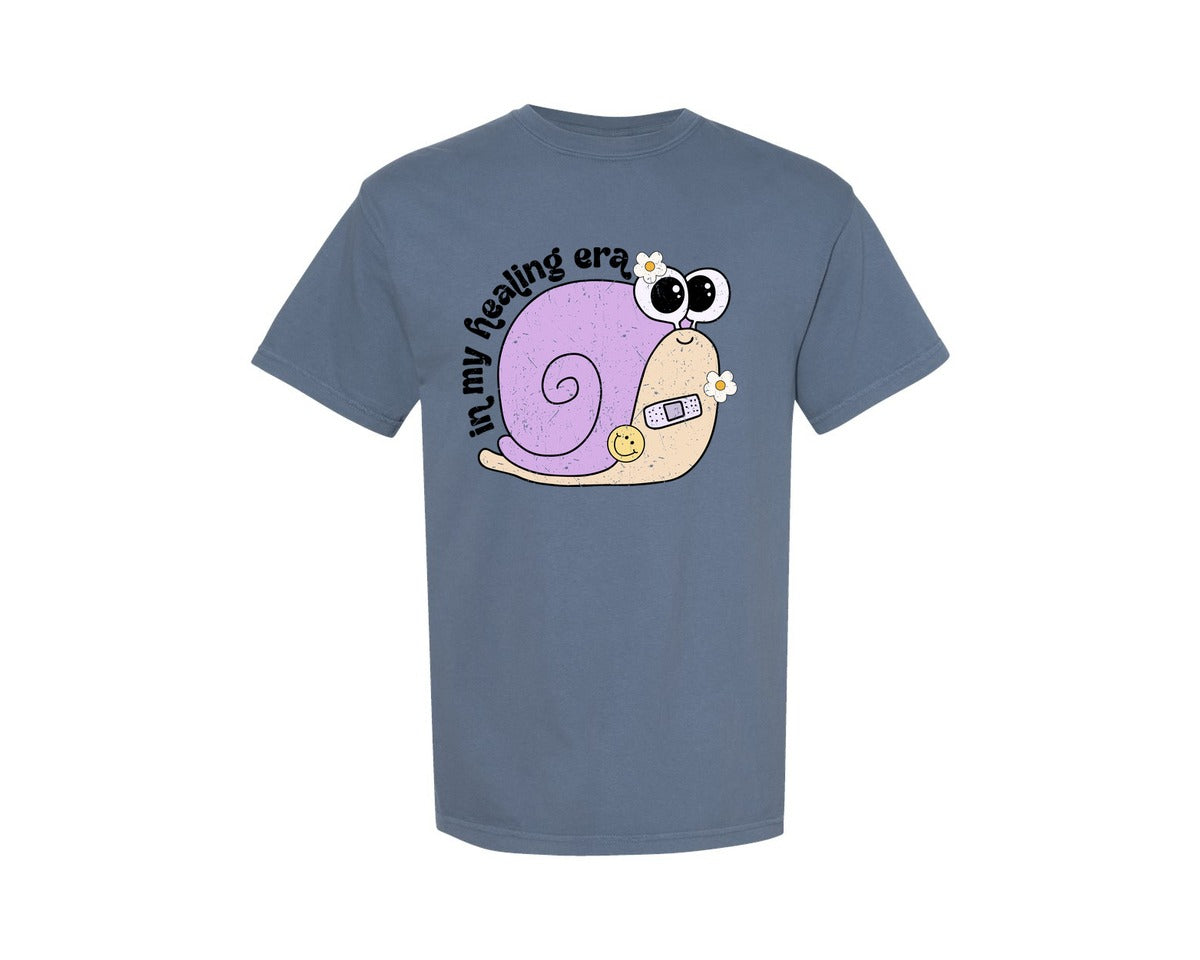 brand:Comfort Colors|color:Blue Jean|In My Healing Era Mental Health Graphic T-Shirt