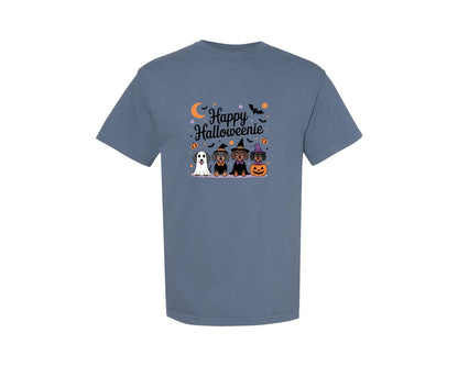 brand:Comfort Colors|color:Blue Jean|Halloween Dachshund Funny Art Graphic T-Shirt