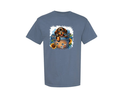 brand:Comfort Colors|color:Blue Jean|Dog In Pocket Square Tshirt 29 Graphic T-Shirt