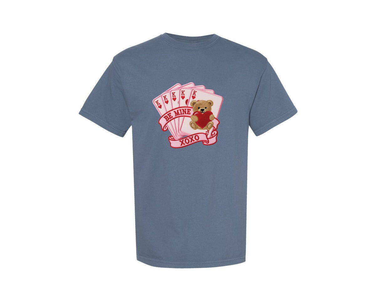brand:Comfort Colors|color:Blue Jean|Faux Yarn Valentine Cards 2 Graphic T-Shirt