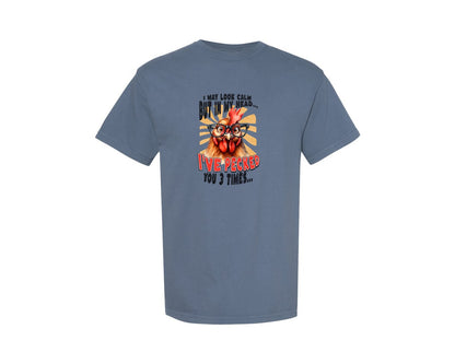 brand:Comfort Colors|color:Blue Jean|Funny Chicken Chicken Graphic T-Shirt