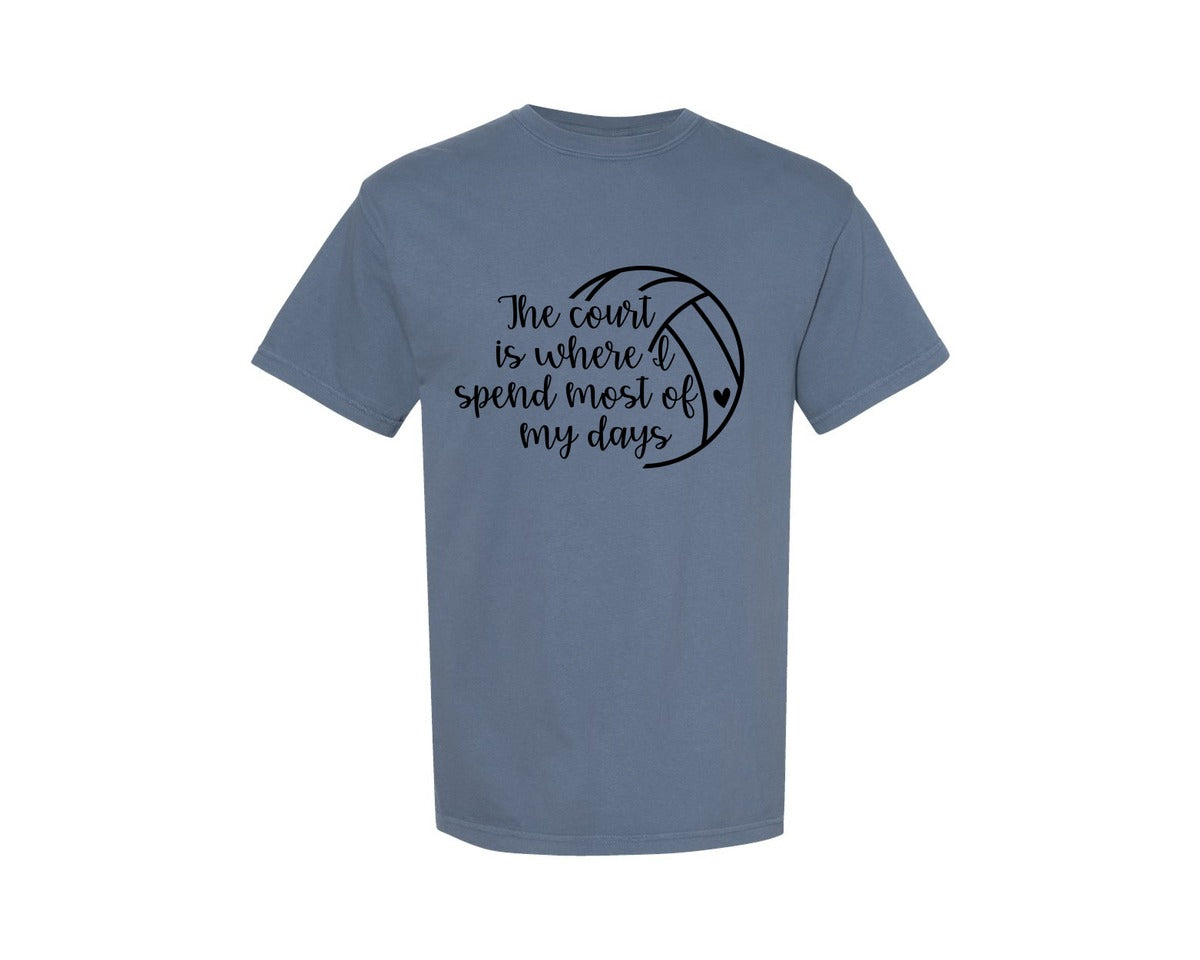 brand:Comfort Colors|color:Blue Jean|Volleyball Mom 24 Graphic T-Shirt