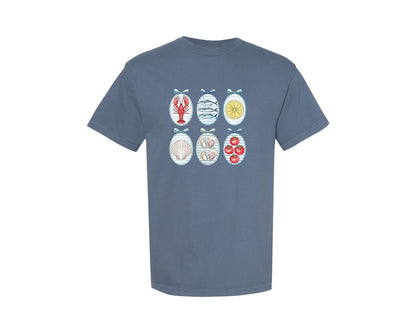 brand:Comfort Colors|color:Blue Jean|Summer Coquette Ocean Beach Seashell Graphic T-Shirt