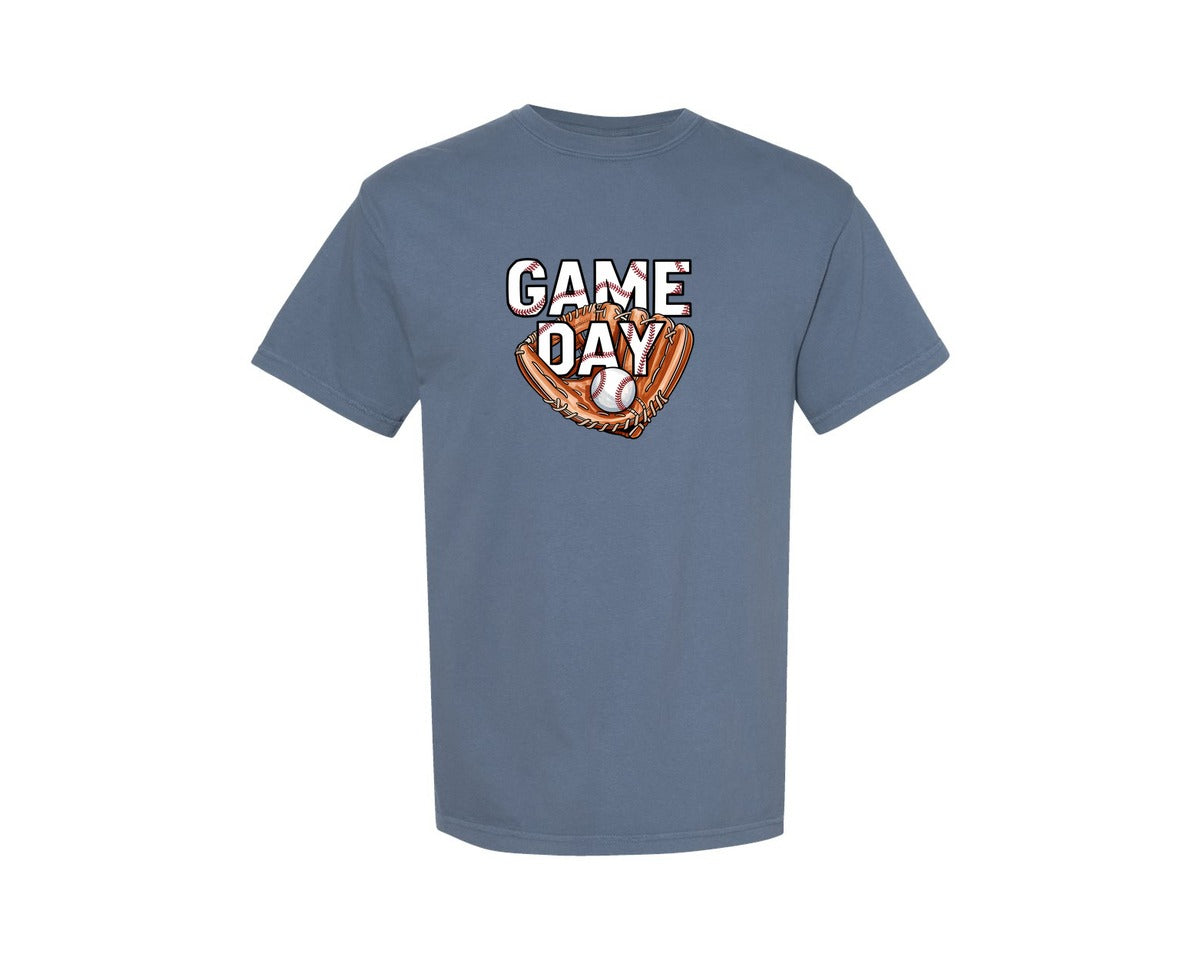 brand:Comfort Colors|color:Blue Jean|Baseball Game Day Mom Shirt For Women Graphic T-Shirt
