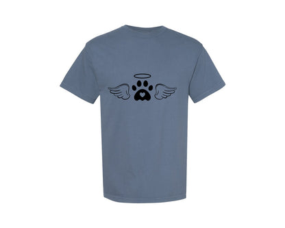 brand:Comfort Colors|color:Blue Jean|Dog Angel Wings Memorial Graphic T-Shirt
