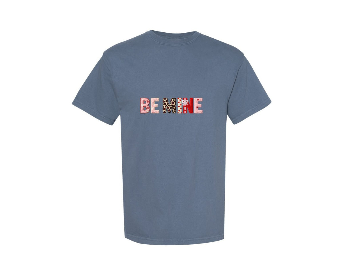 brand:Comfort Colors|color:Blue Jean|Chunky Yarn Be Mine Valentine 5 Graphic T-Shirt