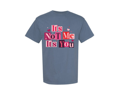 brand:Comfort Colors|color:Blue Jean|Its Not Me Its You Sarcastic Anti Graphic T-Shirt