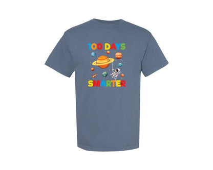 brand:Comfort Colors|color:Blue Jean|100 Days Smarter Space Theme Graphic T-Shirt