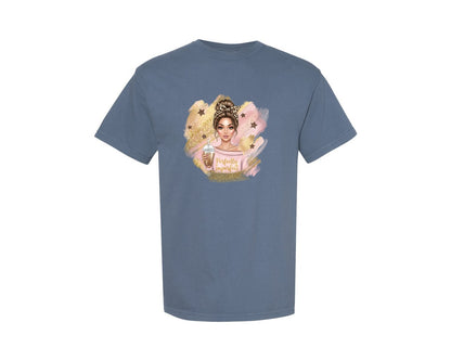 brand:Comfort Colors|color:Blue Jean|Perfectly Imperfect Pink Gold Glitter Graphic T-Shirt