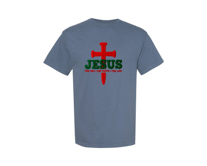 brand:Comfort Colors|color:Blue Jean|Yarn Crochet Christian Christmas 6 Graphic T-Shirt