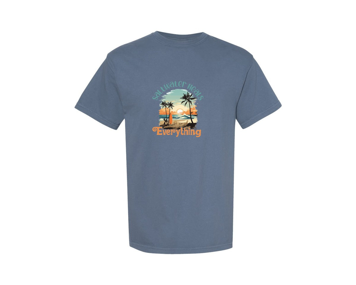 brand:Comfort Colors|color:Blue Jean|Summer Beach Vector Typography T Shirt 8 Graphic T-Shirt