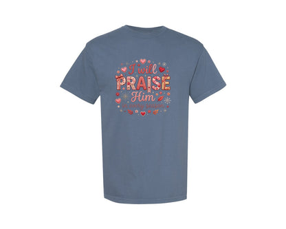 brand:Comfort Colors|color:Blue Jean|Love Like Jesus Hearts Valentine Tshirt 2 Graphic T-Shirt