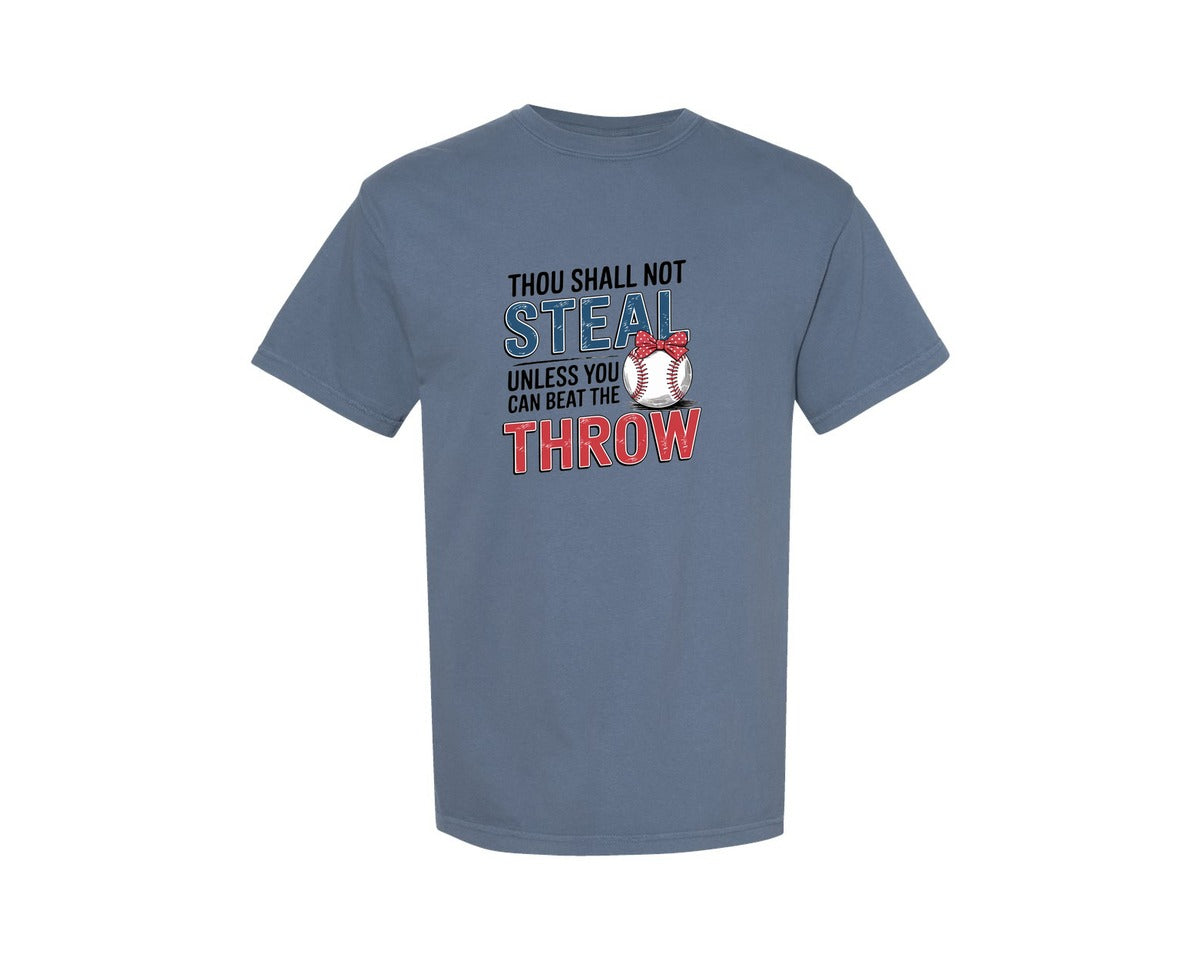 brand:Comfort Colors|color:Blue Jean|Baseball Thou Shall Not Steal Graphic T-Shirt