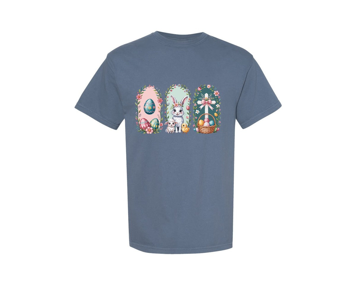brand:Comfort Colors|color:Blue Jean|Easter Collage Design Graphic T-Shirt