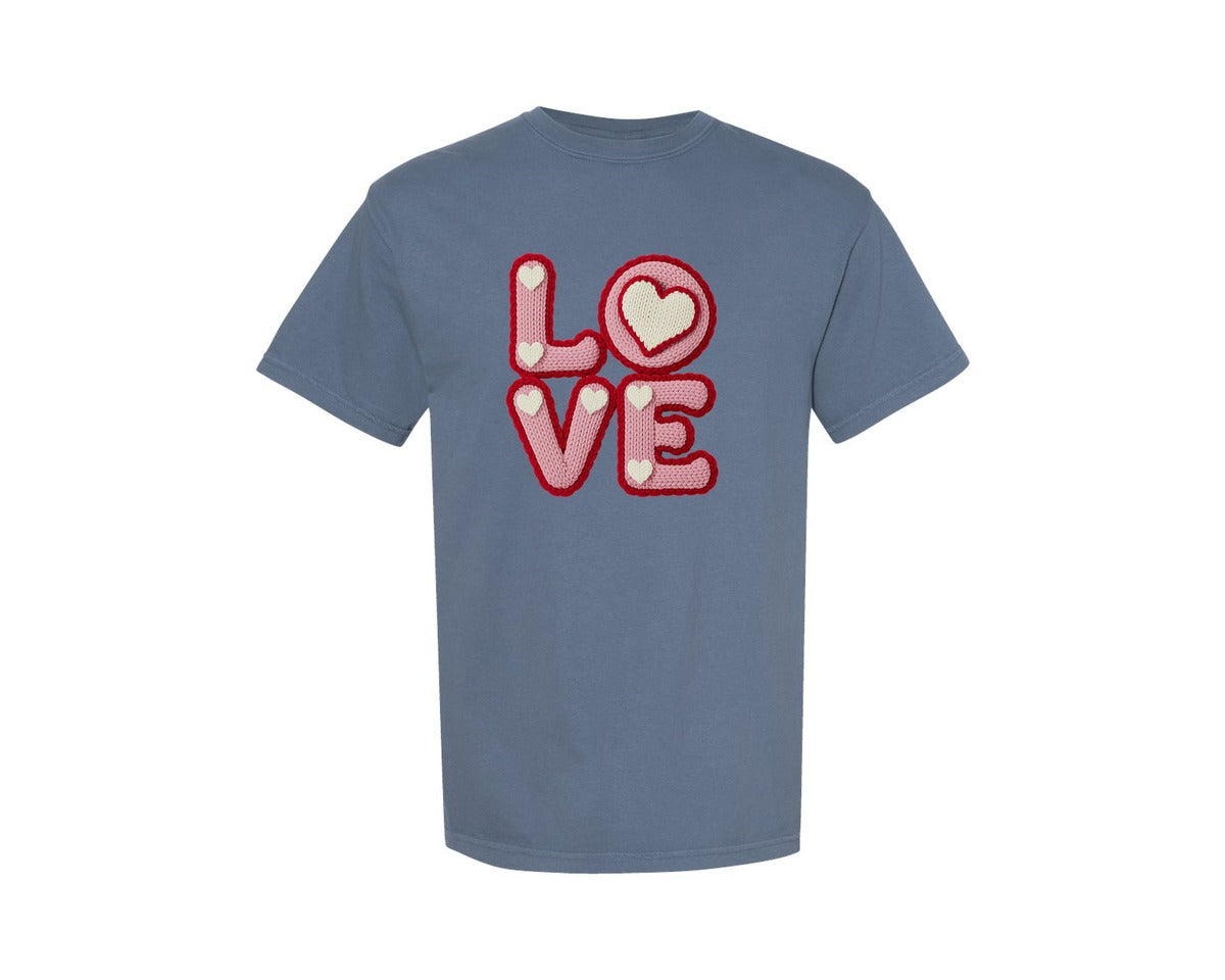 brand:Comfort Colors|color:Blue Jean|Coquette Retro Valentine Shirt Graphic T-Shirt