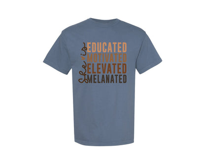 brand:Comfort Colors|color:Blue Jean|She Is Me Educated Motivated Elevated Graphic T-Shirt